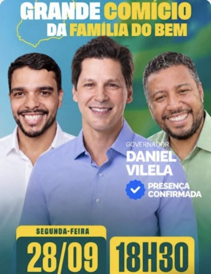 Trindade recebe o Grande Comício da Família do Bem nesta segunda-feira